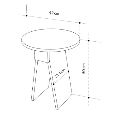 Βοηθητικό τραπεζάκι Chen Megapap χρώμα γκρι ρετρό Φ42x50cm 1 τεμ.