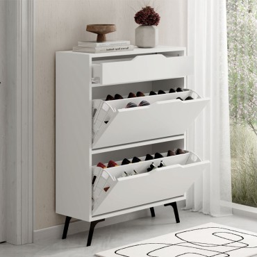 Παπουτσοθήκη Asta Megapap χρώμα λευκό 81,6x29,5x110cm