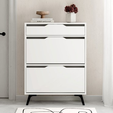 Παπουτσοθήκη Asta Megapap χρώμα λευκό 81,6x29,5x110cm