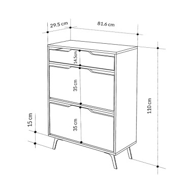 Παπουτσοθήκη Asta Megapap χρώμα λευκό 81,6x29,5x110cm