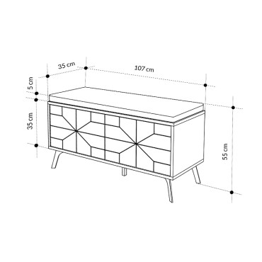 Παπουτσοθήκη Dune Megapap χρώμα ανοιχτό καρυδί 107x35x55cm