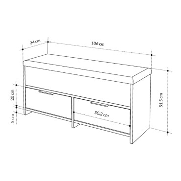 Παπουτσοθήκη Cove Megapap χρώμα ανθρακί 106x34x51,5cm