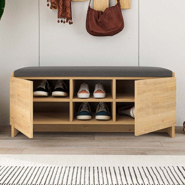 Παπουτσοθήκη Zulla Megapap χρώμα φυσικό οξιάς 110x37x43cm