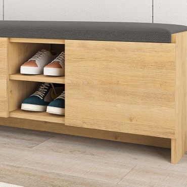 Παπουτσοθήκη Zulla Megapap χρώμα φυσικό οξιάς 110x37x43cm