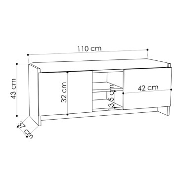 Παπουτσοθήκη Zulla Megapap χρώμα φυσικό οξιάς 110x37x43cm