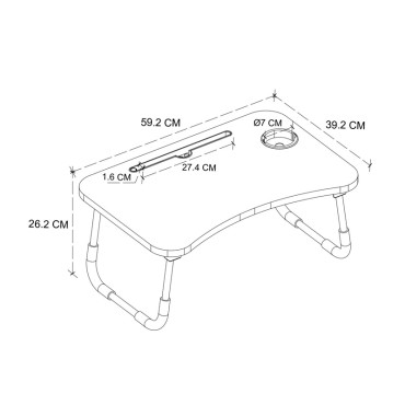 Τραπεζάκι laptop Sedon Megapap χρώμα pine oak 59,2x39,2x26,2cm 1 τεμ.