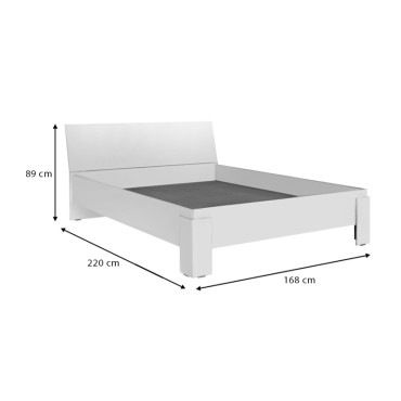 Κρεβάτι Robin Megapap από μελαμίνη χρώμα λευκό 160x200cm 1 τεμ. - Διπλό