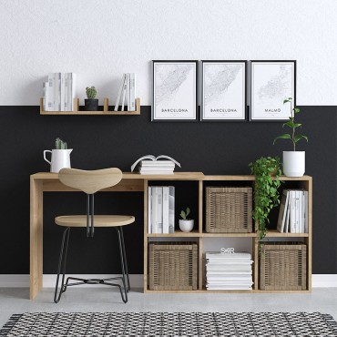 Γραφείο εργασίας Blake Megapap χρώμα φυσικό οξιάς 145x45x74cm 1 τεμ.