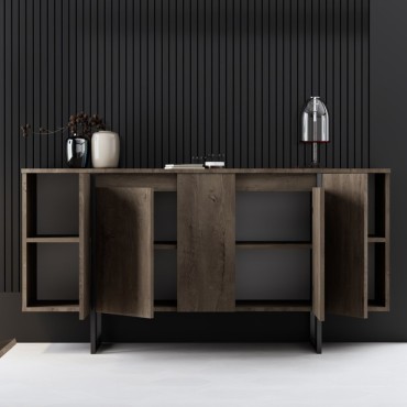 Μπουφές Luxe Megapap χρώμα καρυδί 160x35x80cm 1 τεμ.