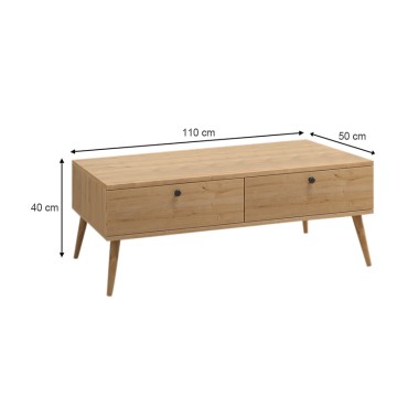 Τραπεζάκι σαλονιού Alis Megapap χρώμα oak 110x50x40cm 1 τεμ.