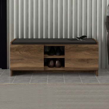 Παπουτσοθήκη Verly Megapap χρώμα καρυδί 110x33,2x43cm