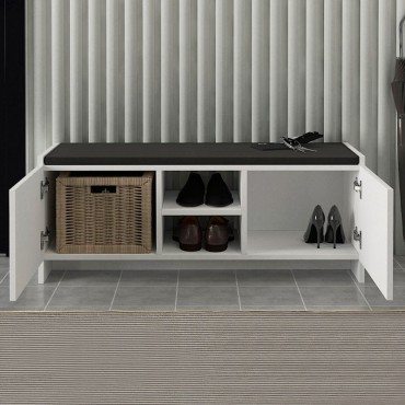 Παπουτσοθήκη Verly Megapap χρώμα λευκό 110x33,2x43cm