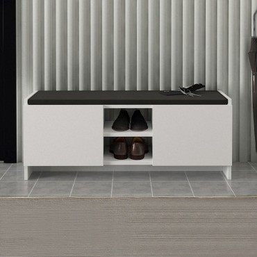 Παπουτσοθήκη Verly Megapap χρώμα λευκό 110x33,2x43cm
