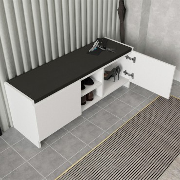 Παπουτσοθήκη Verly Megapap χρώμα λευκό 110x33,2x43cm