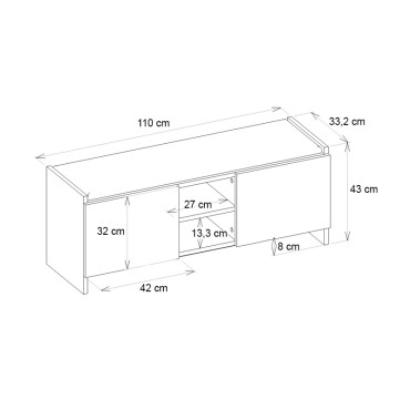 Παπουτσοθήκη Verly Megapap χρώμα λευκό 110x33,2x43cm