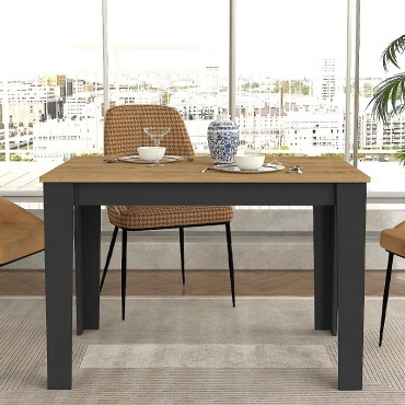 Τραπέζι Darlen Megapap χρώμα ανθρακί - sapphire oak 110x72x74cm 1 τεμ.