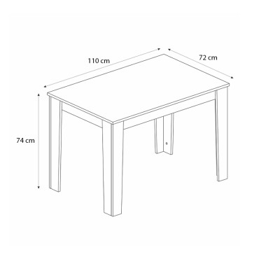 Τραπέζι Darlen Megapap χρώμα ανθρακί - sapphire oak 110x72x74cm 1 τεμ.