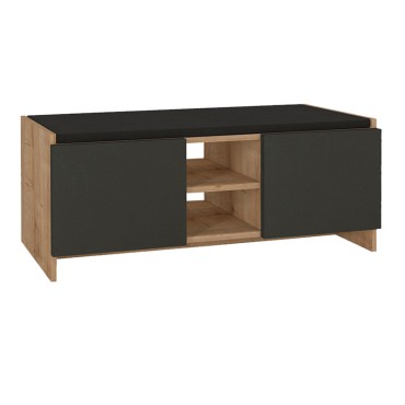 Παπουτσοθήκη Verly Megapap χρώμα sapphire oak - ανθρακί 110x33,2x43cm