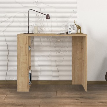 Γραφείο εργασίας Netenia Megapap από μελαμίνη χρώμα sapphire oak 90x40x74cm 1 τεμ.