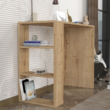 Γραφείο εργασίας Netenia Megapap από μελαμίνη χρώμα sapphire oak 90x40x74cm 1 τεμ.