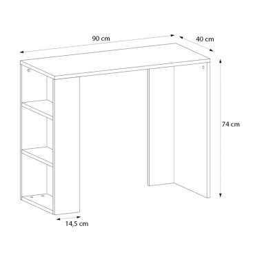 Γραφείο εργασίας Netenia Megapap από μελαμίνη χρώμα sapphire oak 90x40x74cm 1 τεμ.