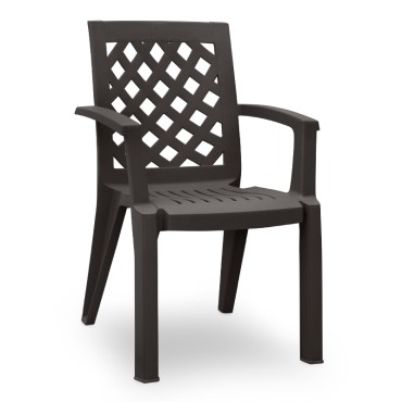 Σετ τραπεζαρία κήπου Callan Megapap 5 τεμ. πολυπροπυλενίου τραπέζι 140x80 - πολυθρόνα χρώμα καφέ S_GP046-0003,1+GP046-0004,3x4 140x80x73cm