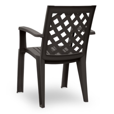 Σετ τραπεζαρία κήπου Callan Megapap 5 τεμ. πολυπροπυλενίου τραπέζι 140x80 - πολυθρόνα χρώμα καφέ S_GP046-0003,1+GP046-0004,3x4 140x80x73cm