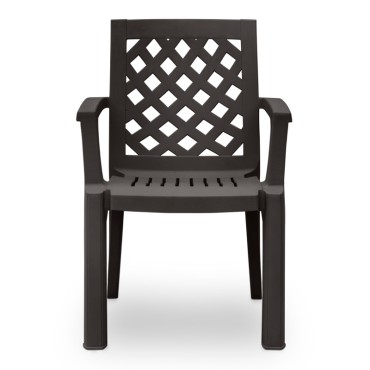 Σετ τραπεζαρία κήπου Callan Megapap 5 τεμ. πολυπροπυλενίου τραπέζι 140x80 - πολυθρόνα χρώμα καφέ S_GP046-0003,1+GP046-0004,3x4 140x80x73cm