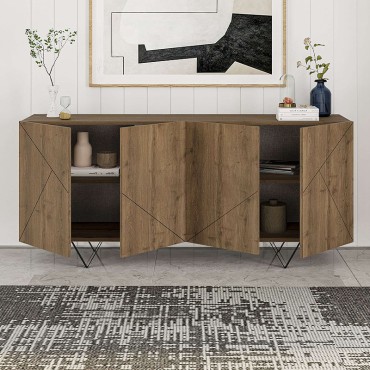 Μπουφές Jakomen Megapap χρώμα ανοιχτό καρυδί 180x41,7x80cm 1 τεμ.