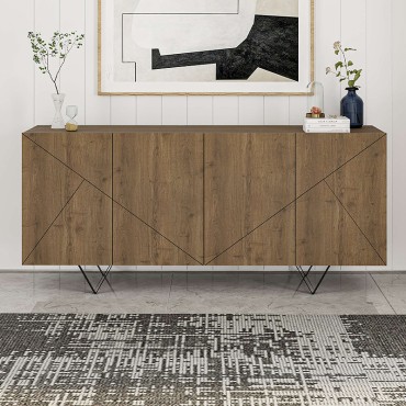 Μπουφές Jakomen Megapap χρώμα ανοιχτό καρυδί 180x41,7x80cm 1 τεμ.