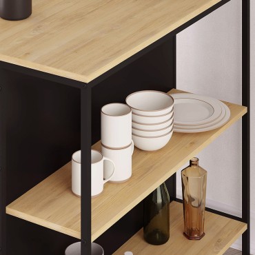 Τραπέζι μπαρ Detroit Megapap χρώμα sapphire oak - silky black 100x60x95cm 1 τεμ.