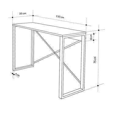 Κονσόλα Archie Megapap χρώμα sapphire oak 110x35x75cm 1 τεμ.