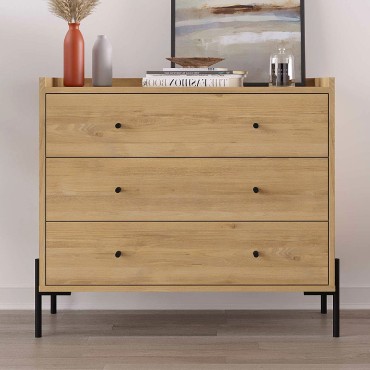 Συρταριέρα Malta Megapap χρώμα sapphire oak 94x40x80,1cm 1 τεμ.