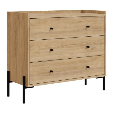 Συρταριέρα Malta Megapap χρώμα sapphire oak 94x40x80,1cm 1 τεμ.