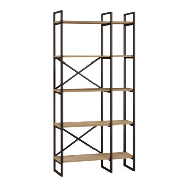Βιβλιοθήκη Dusan Megapap χρώμα sepet oak 87,5x30x175cm 1 τεμ.