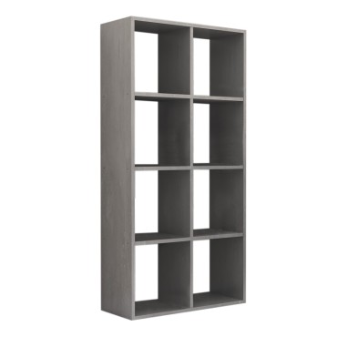 Βιβλιοθήκη Anser Megapap χρώμα γκρι σκυροδέματος 69,8x29x142cm 1 τεμ.