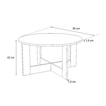 Τραπεζάκι σαλονιού Kati Megapap χρώμα φυσικό οξιάς 80x42cm 1 τεμ.