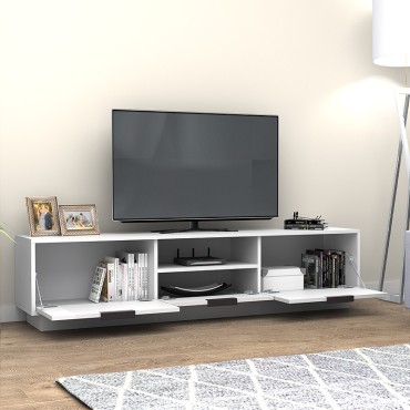 Έπιπλο τηλεόρασης Mensa Megapap χρώμα λευκό 180x35x43cm 1 τεμ.
