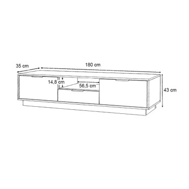 Έπιπλο τηλεόρασης Mensa Megapap χρώμα λευκό 180x35x43cm 1 τεμ.