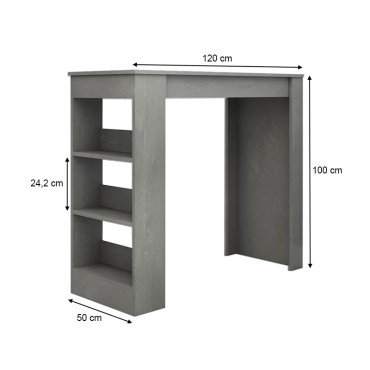 Τραπέζι μπαρ Deep Megapap χρώμα γκρι σκυροδέματος 120x50x100cm 1 τεμ.