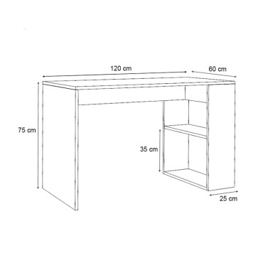 Γραφείο εργασίας Mikro Megapap χρώμα λευκό 120x60x75cm 1 τεμ.
