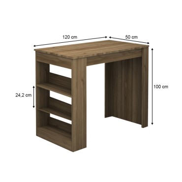 Τραπέζι μπαρ Deep Megapap χρώμα καρυδί 120x50x100cm 1 τεμ.