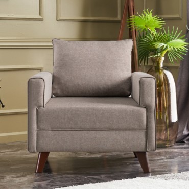 Πολυθρόνα Bella Megapap υφασμάτινη χρώμα κρεμ 82x81x85cm 1 τεμ.