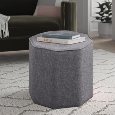 Σκαμπώ Hexa Megapap υφασμάτινο χρώμα γκρι 40x40x42cm 1 τεμ.