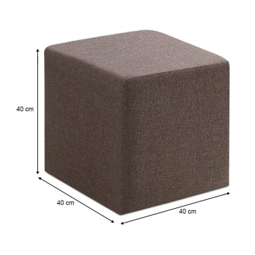 Σκαμπώ Kare Megapap υφασμάτινο χρώμα καφέ 40x40x40cm 1 τεμ.