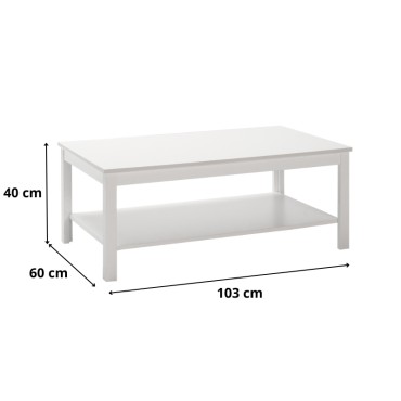 Τραπεζάκι σαλονιού Rustic Megapap χρώμα λευκό 103x60x40cm 1 τεμ.