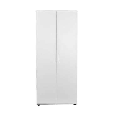 Ντουλάπα ρούχων Trendline Megapap δίφυλλη χρώμα λευκό 80x47x187cm 1 τεμ.