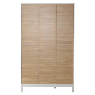 Ντουλάπα ρούχων London Megapap τρίφυλλη χρώμα oak - λευκό 120x52x202cm 1 τεμ.
