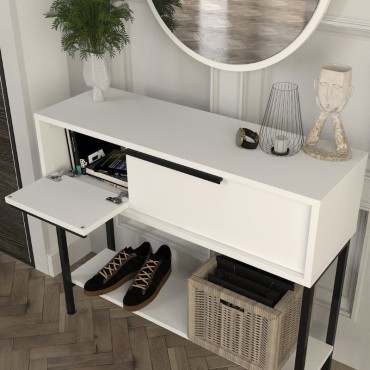 Κονσόλα με καθρέπτη Suzy Megapap χρώμα λευκό 90x29,6x76cm 1 τεμ.