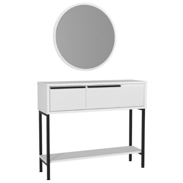 Κονσόλα με καθρέπτη Suzy Megapap χρώμα λευκό 90x29,6x76cm 1 τεμ.